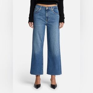 7 FOR ALL MANKIND Alexa Cropped High Waisted Straight Leg Vintage Wash Womens 28